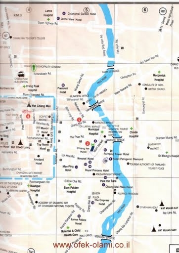 מפת צ'יאנג מאי -אופק עולמי -Chiang mai map -Ofek-OlAMI