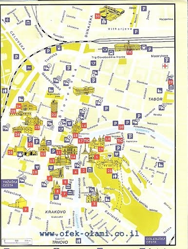 מפת ליובליאנה-אופק עולמי -Ljubljana map -Ofek-olami