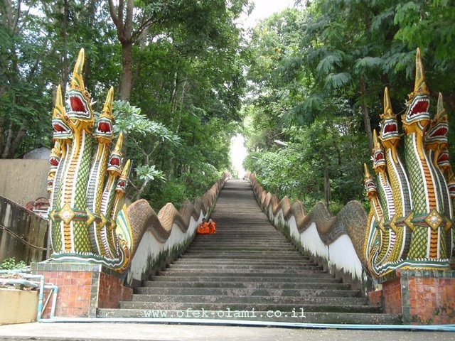גרם מדרגות ובו 606 מדרגות בדרך למקדש טאט דוי במיי סאי,תאילנד -אופק עולמי ,צילום דוד נתנאל -The stairs to Wat phra tat in mwe sae Thailand -Ofek-Olami